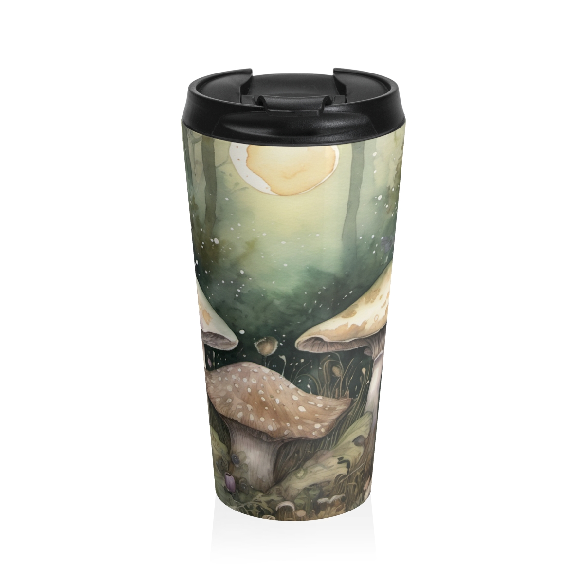 Glowing Fungi Mug | Vintage Botanical Watercolor | Forest Floor Art