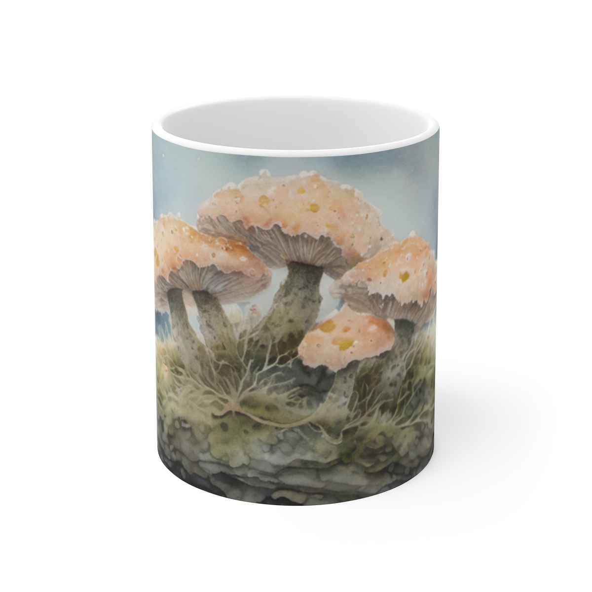 Stardust Lichen Mug | Vintage Watercolor | Forest Floor Art